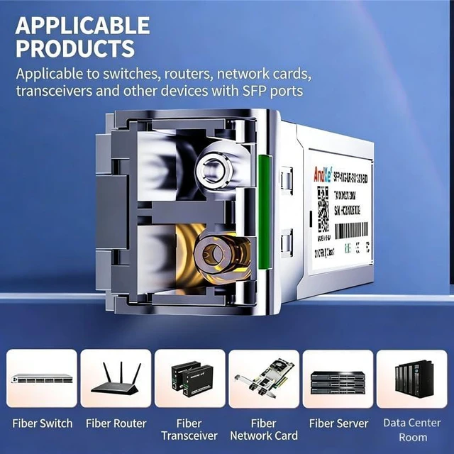 Alt view image 7 of 7 - 10G SFP+ ER BIDI Optical Transceiver, 40km Single Fiber, 1270nm/1330nm Wavelength, SC Connector, Industry-Standard Compatible