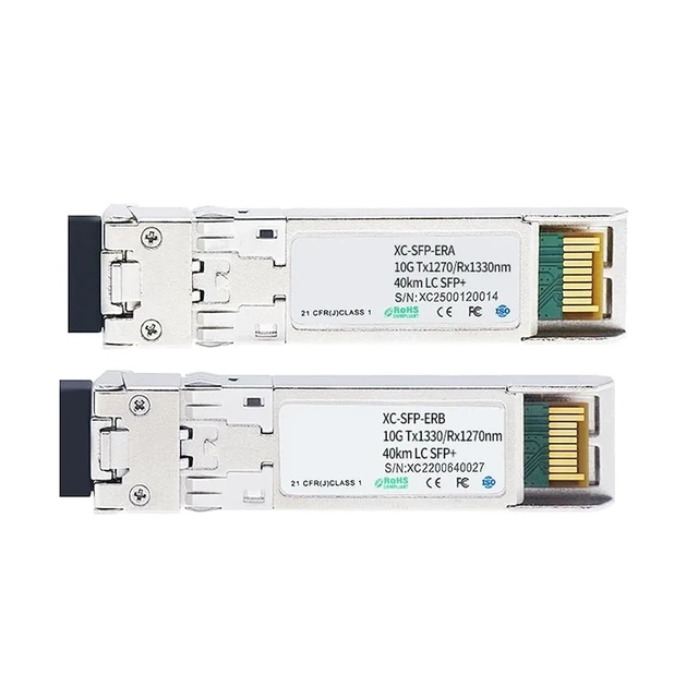 Alt view image 2 of 4 - SFP+ER Transceiver 10G 40Km Module Media LC Optical Fiber Module WDM Singlemode 1270nm/1330nm Optical Fiber Module(1 Pairs)