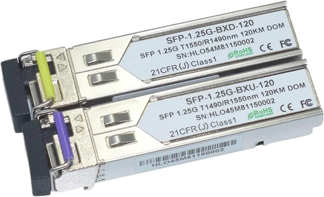 Main image of 1000BASE-BX WDM Mini GBIC Transceiver 1.25G 1490nm/1550nm 120km SFP LC(1pair)