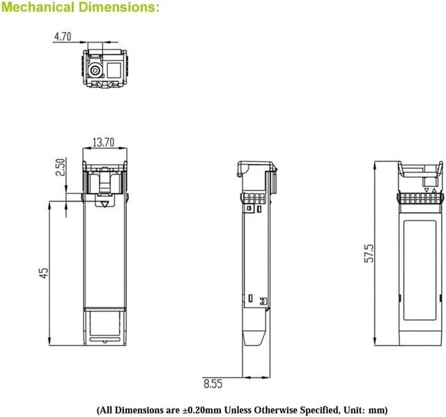 Alt view image 2 of 2 - 125M / 155M 100BASE BIDI SFP Fiber Optic Transceiver, Tx1550nm / Rx1310nm, SMF 40KM, Compatible SFP Module, Made in Taiwan, TAA Compliant, 1pc
