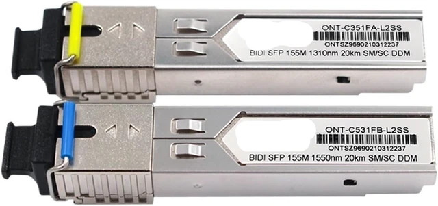 Alt view image 3 of 6 - ONTi SFP Module-100BASE-LX-100MbE Single Mode Fiber (SMF) Optic Transceiver-100Mb Ethernet SFP-SC 20km-1310nm-WDM-DDM(3pair 20km)