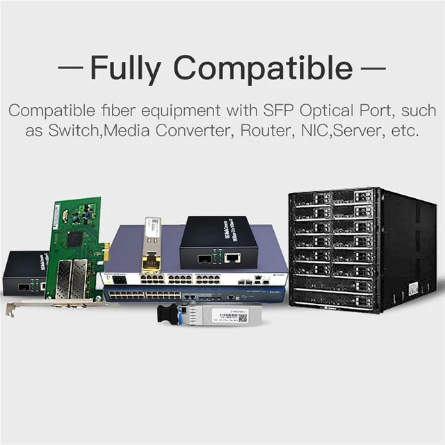 Alt view image 6 of 6 - ONTi SFP Module-100BASE-LX-100MbE Single Mode Fiber (SMF) Optic Transceiver-100Mb Ethernet SFP-SC 20km-1310nm-WDM-DDM(3pair 20km)