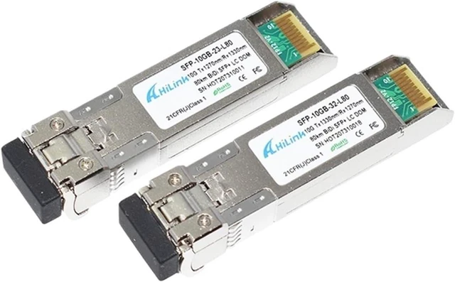 Main image of GBIC WDM Transceiver 10G 80km 10GBASE-BX80-U/D BiDi SFP+ 1330nm/1270nm LC (Color : 2pairs)