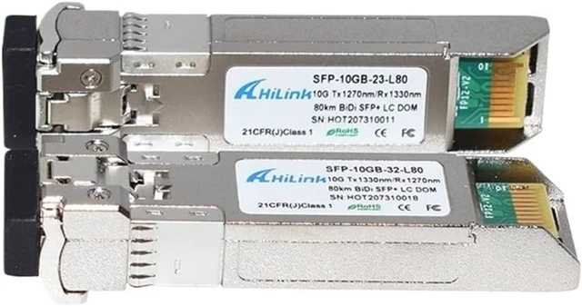 Alt view image 6 of 6 - GBIC WDM Transceiver 10G 80km 10GBASE-BX80-U/D BiDi SFP+ 1330nm/1270nm LC (Color : 2pairs)