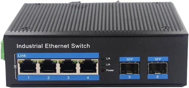 Alt view image 5 of 6 - 1PCS Gigabit Managed 2-Optical 4-Electrical Optical Fiber Switch SFP Port Rail-Type Ring Network Converter Protection(Full/Half Duplex Adaptive 1 Optical 4 Electrical)