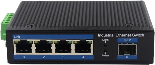 Alt view image 6 of 6 - 1PCS Gigabit Managed 2-Optical 4-Electrical Optical Fiber Switch SFP Port Rail-Type Ring Network Converter Protection(Full/Half Duplex Adaptive 1 Optical 4 Electrical)