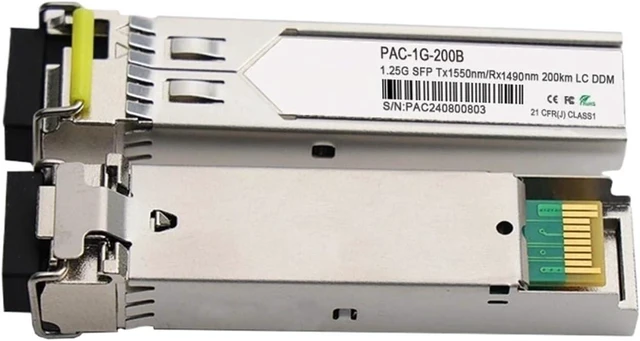 Main image of SFP Module Connector 1.25G SFP Transceiver Singlemode Single Fiber 200km Switch SFP Transceiver Module Switch with WDM(1pair)