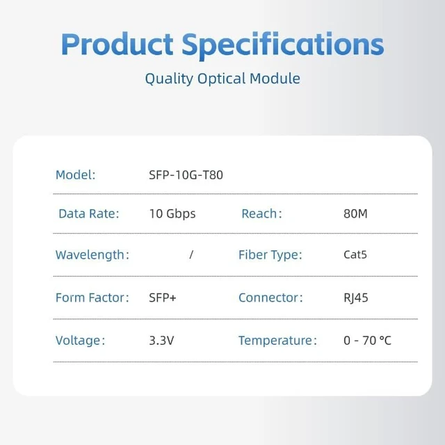 Alt view image 3 of 6 - 1.25G SFP-GE-T Compatible with 1000BASE-T SFP Socket Module 100m RJ-45 (SPF-10G-T80)