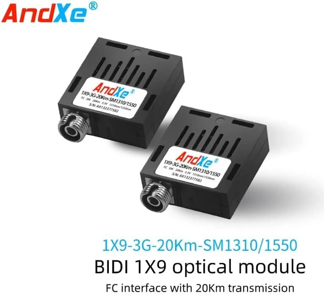Alt view image 2 of 4 - Industrial Temperature 1*9 Optical Transceiver, 3.125G Bi-Directional 20km, FC Connector, 1310/1550nm