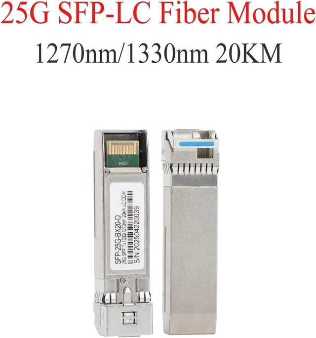 Alt view image 2 of 6 - 1/5/10 Pairs 25G SFP Fiber Optic Module 1270nm/1330nm Single Fiber Single Mode A+B LC 20km for Ethernet Switch(1PCS)