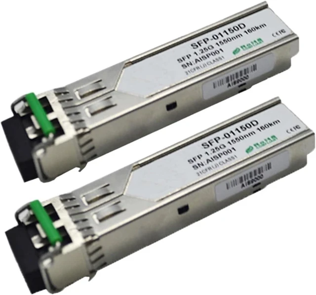 Main image of 2PCS 1.25G-ZX Gigabit Ethernet 1550nm 120KM/160KM/180KM APD Device LC SFP Transceiver (Color : 160KM)