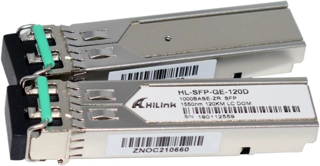 Main image of 2PCS 1.25G-ZX Gigabit Ethernet 1550nm 120KM/160KM/180KM APD Device LC SFP Transceiver Module (Size : 120KM)