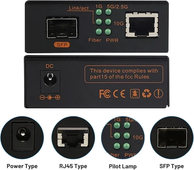Alt view image 3 of 5 - 1PCS 10G 10G SFP Fiber Optic transceiver 1 Optical 1 Electrical SFP+ Multi-Mode Single-Mode Dual-Fiber Optical-Electrical Converter Transmission