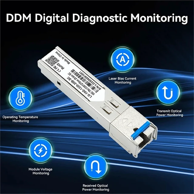Alt view image 3 of 7 - 10G SFP+ Module SC 1270/1330nm Single Mode 0-20KM Fiber Optic Transceiver Module Compatible with Switch