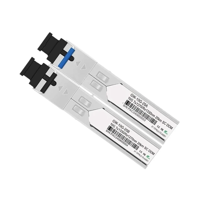 Alt view image 2 of 5 - 10G 10KM 20KM 40KM 60KM SFP+ Single SC Fiber Optic Transceiver Module 1270nm/1330nm(1 Pair SC 20km)