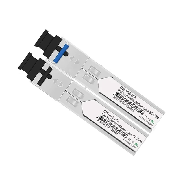 Alt view image 3 of 5 - 10G 10KM 20KM 40KM 60KM SFP+ Single SC Fiber Optic Transceiver Module 1270nm/1330nm(1 Pair SC 20km)