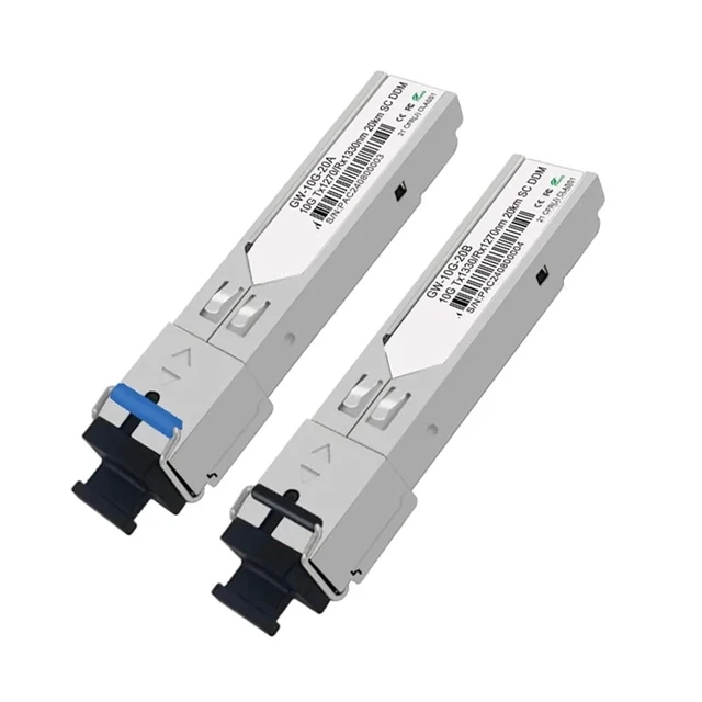 Alt view image 5 of 5 - 10G 10KM 20KM 40KM 60KM SFP+ Single SC Fiber Optic Transceiver Module 1270nm/1330nm(1 Pair SC 20km)