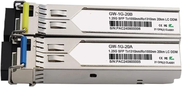 Alt view image 2 of 4 - 1.25G SFP Transceiver Singlemode Single Fiber 20km WDM LC/SC SFP Module Fiber Module 1000Base-BIDI SingleMode Simplex(1pair-SC)