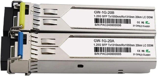 Alt view image 4 of 4 - 1.25G SFP Transceiver Singlemode Single Fiber 20km WDM LC/SC SFP Module Fiber Module 1000Base-BIDI SingleMode Simplex(1pair-SC)