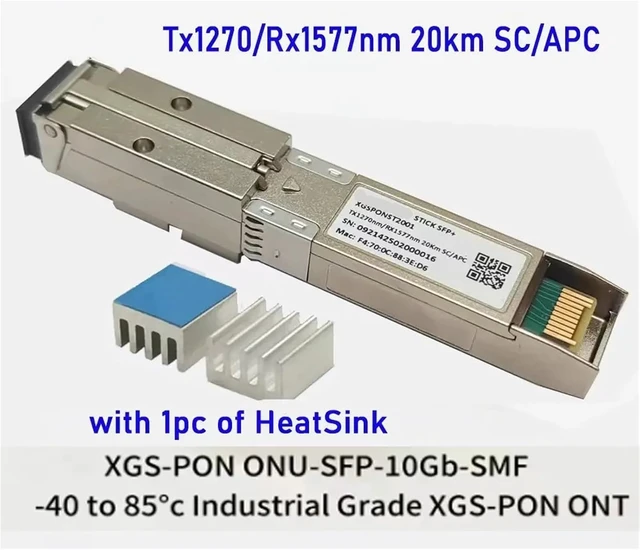 Alt view image 2 of 5 - 10G+ 1270/1577nm 20KM DOM SMF ONT SC/APC SSH Stick ONU SFP+ Transceiver Stick 8311 Web IP SN(SC APC with SSH)