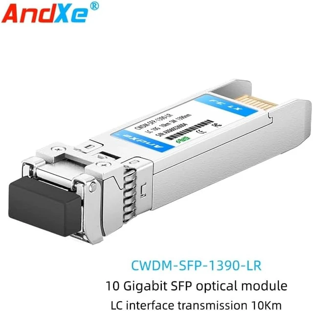 Alt view image 2 of 7 - CWDM-SFP-1390-LR SFP+ Transceiver, 10Gbps 10KM 1390-1450nm CWDM, LC Duplex SMF, 3.3V, Commercial Grade, 10GbE Hot-Pluggable Optical Module