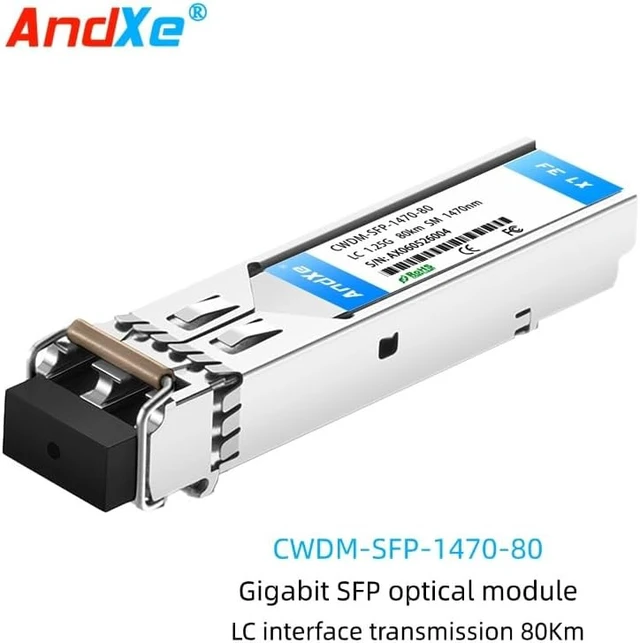 Alt view image 2 of 7 - CWDM SFP Transceiver 1.25G Dual LC 80km 1470-1610nm Wavelength Options Commercial Grade SFP Optical Module