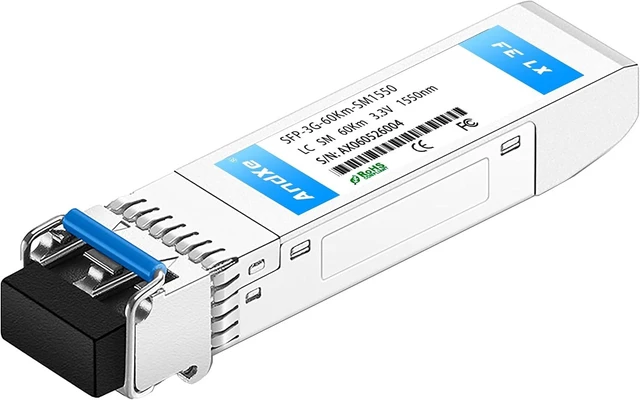 Main image of SFP-3G-60Km-SM1550 Optical Transceiver, 3G SFP Small Form Pluggable Fiber Module, Single-Mode LC Connector, 1550nm DFB Laser, 60Km Transmission Distance, Commercial Temperature Grade