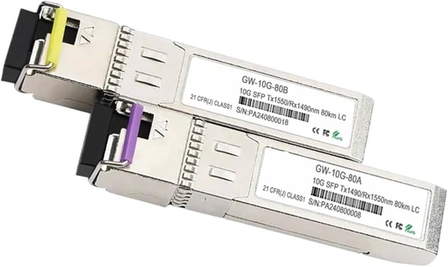 Alt view image 6 of 6 - 10G SFP+ Transceiver,10/20/40/60/80/100Km 1270nm/1330nm for SFP-10G-BX20D-I/SFP-10G-BX20U-I(70km-1pair)