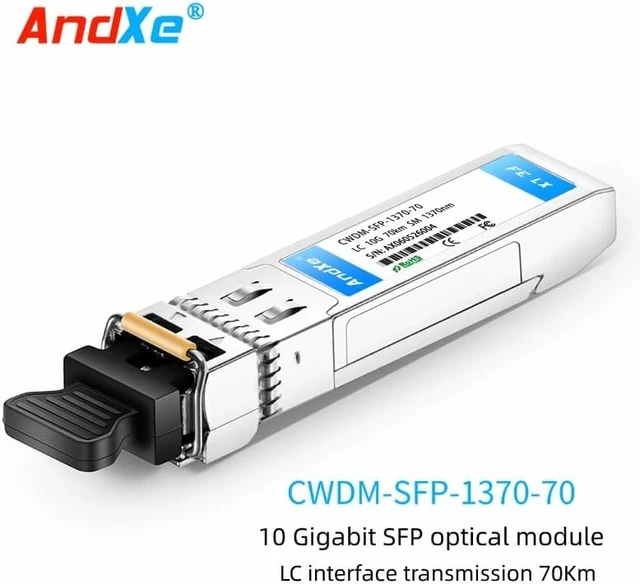 Alt view image 2 of 7 - CWDM-SFP-1370-70 - 10G Dual-Fiber CWDM SFP+ Optical Transceiver, 1370-1450nm Wavelength Optional, 70KM Reach, LC Connector, Commercial Temperature, Compatible with SFP+ Switches