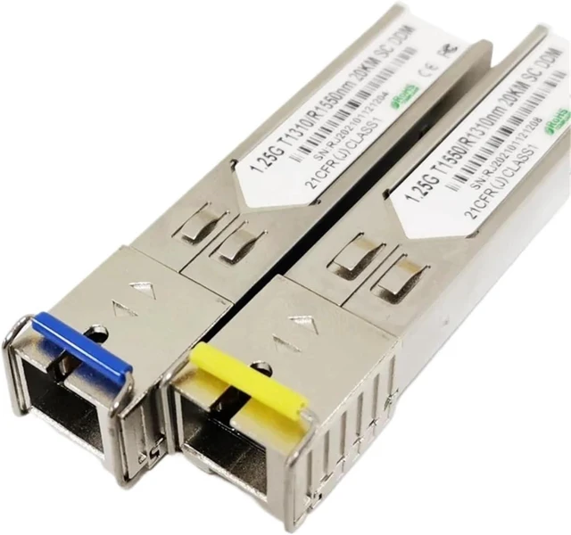 Main image of 1.25Gb Fiber SFP Optical Transceiver Module SC 20KM 1310nm/1550nm Singlemode Gigabit DDM