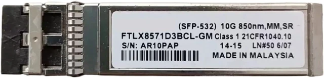 Main image of 10G Fiber Optical Module FTLX8571D3BCL-GM SFP-532 10G 850NM MM SR 10gb SFP Transceiver Switch