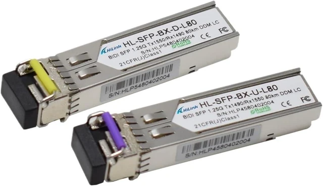 Main image of 1.25Gb/s Pluggable SFP Transceiver 1.25G TX1550RX1490 80KM LC(2 Pairs SC)