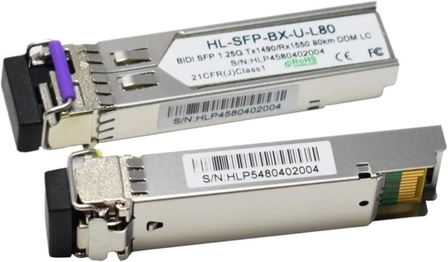 Alt view image 2 of 6 - 1.25Gb/s Pluggable SFP Transceiver 1.25G TX1550RX1490 80KM LC(2 Pairs SC)