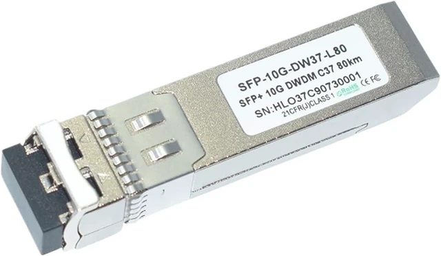 Alt view image 2 of 5 - Fiber Transceiver SMF DWDM LC Connector SFP-10G-DW37-80 10G CH37 1547.72nm 80km