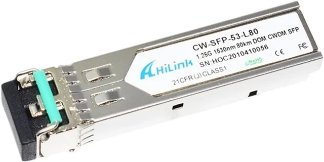 Alt view image 3 of 3 - Dual LC 1.25G 1530nm 80km CWDM SFP Transceiver with DOM Function