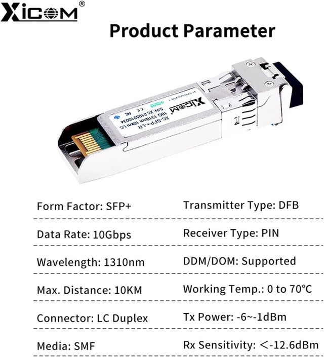 Alt view image 2 of 6 - 10G LC Duplex SFP Transceiver 1310nm 10KM Multi-Mode Fiber Optical Ethernet SFP Switch Compatible with Mikrotik(4pcs 10KM)