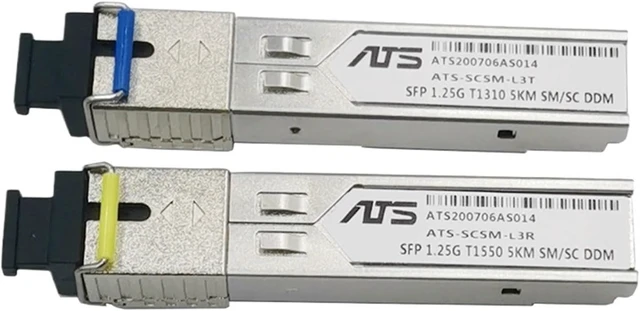 Alt view image 2 of 5 - SFP SC Connector 1.25G SC 1310nm/1550nm WDM Switch SFP Transceiver with Switch with DDM Function(5 Pair 5KM)
