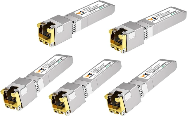Main image of 10GBASE-T SFP to RJ45 Transceiver 5 Pack, 80m Copper SFP+ Module