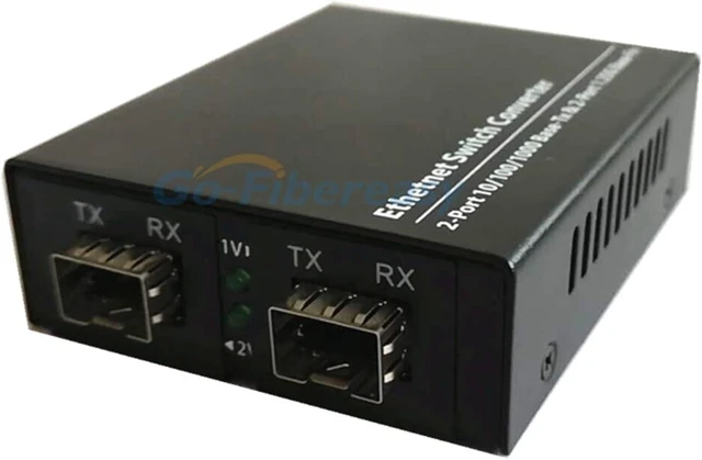 Alt view image 2 of 5 - 1PCS Sfp Gigabit Fiber Optic transceiver 2 Optical 2 Electrical SFP Port to RJ45 Network Monitoring Converter