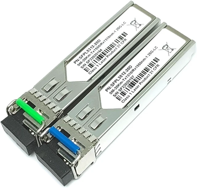 Alt view image 2 of 6 - 1pc 1Gb LC SFP Module Single Fiber Optical Transceiver Gigabit 3-80km(80KM 1pair)