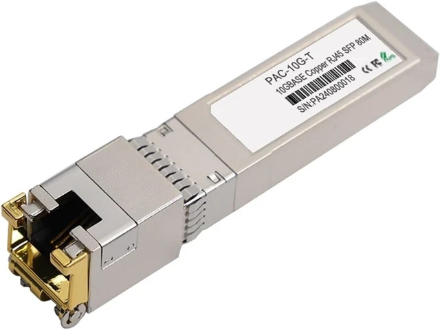 Alt view image 5 of 5 - 10GBase-T SFP+ to RJ-45 Transceiver, 10Gbe SFP+ Copper Ethernet CAT6a Module, up to 80M, for SFP-10G-T-S(for HPE(Aruba) 80M)