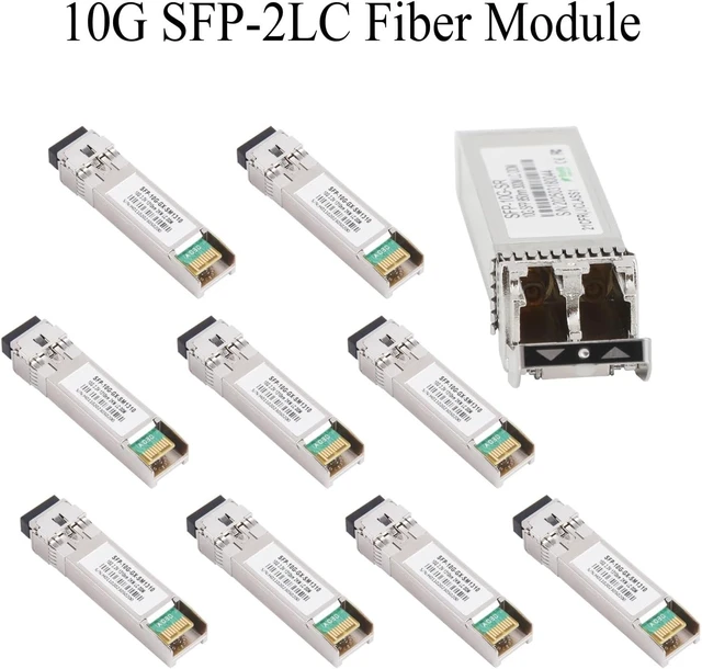 Alt view image 3 of 6 - 10PCS SFP Modules Single Mode/Multimode Multifiber 2×LC 10G 1310nm/1550nm Transceiver Module for Ethernet Switch(1310nm 20KM)