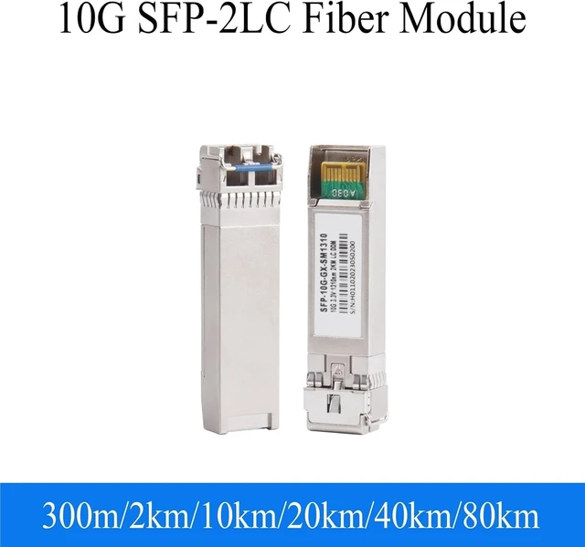 Alt view image 3 of 6 - 1PCS 10G SFP Module Single/Multimode Multifiber 2 LC Fiber 1310nm/1550nm Transceiver Module for Ethernet Switch(1550nm 80KM)