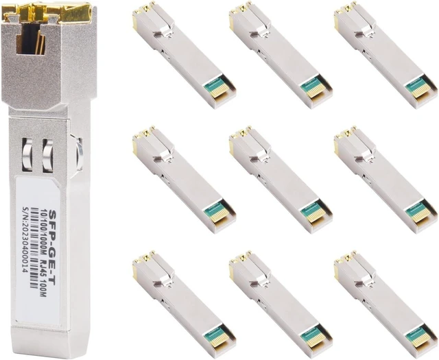 Main image of Gigabit RJ45 SFP Module 10M/100M/1000M Adaptive 1000Mbps 1.25G 10G Transceiver Module Fit for Ethernet Switch(10PCS 1000M Adaptive)