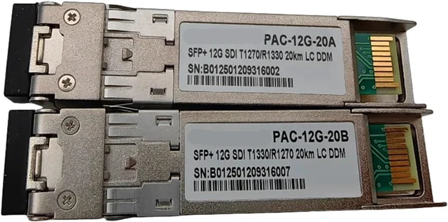 Main image of 1pc 12G Simplex Single Fiber Mode 20KM SDI LC SFP+ Transceiver to Optical Converter for Black Magic Device