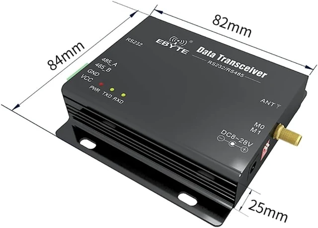 Alt view image 4 of 7 - 433MHz 2.4G Wireless Industrial Data Transceiver RS232 RS485 Full Duplex Modbus 27dBm 2Km High Speed Low Power