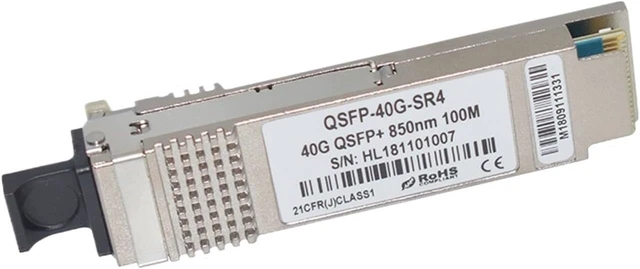 Alt view image 3 of 6 - Fiber Transceiver 40GBASE SR4 QSFP+ 850nm 100M MultiMode MPO Connector