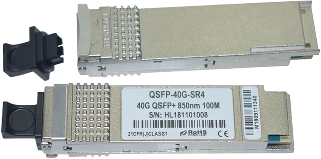 Alt view image 6 of 6 - Fiber Transceiver 40GBASE SR4 QSFP+ 850nm 100M MultiMode MPO Connector