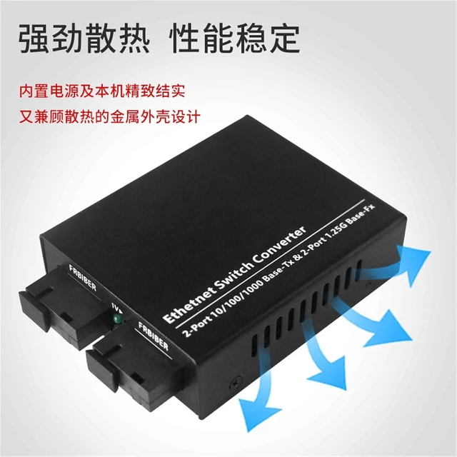 Alt view image 4 of 6 - 1PCS Gigabit Single-Mode Single Fiber Optical Fiber transceiver 2 Optical 2 Electrical SC Interface Converter for Video Surveillance 20km