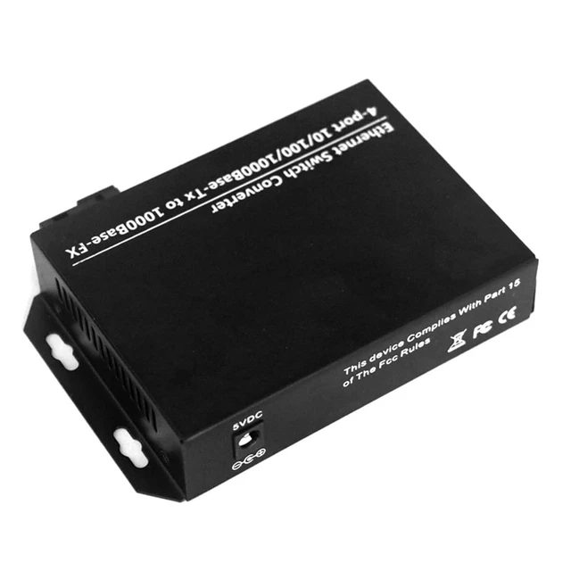 Alt view image 5 of 6 - 2PCS Gigabit Single-Mode 1 Optical 4 Electrical transceiver Single Fiber SC Interface Converter Video Surveillance Transmission 20km